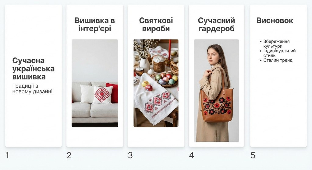 Вишивка надає речам унікальності, перетворюючи звичайні побутові предмети на витвори мистецтва, що несуть позитивну енергетику.