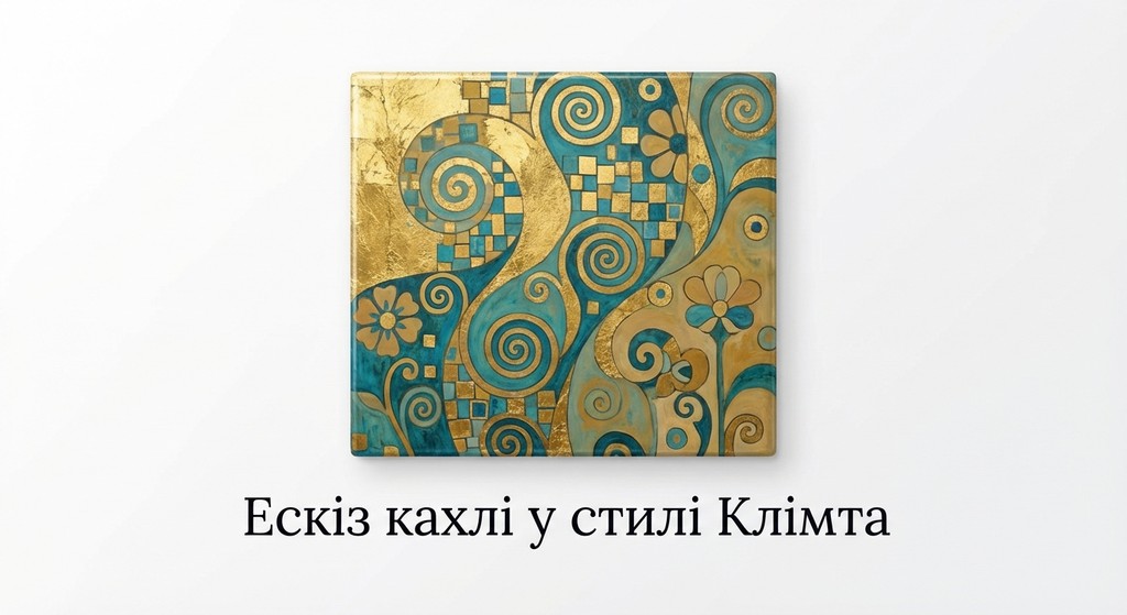 ескіз візерунка кахлі у стилі сецесія або тканини «а ля Клімт»